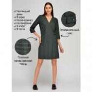 Платье с запахом , повседневное, классическое, прилегающее, мини, размер 44, зеленый VISERDI