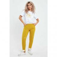 Костюм , футболка и брюки, повседневный стиль, полуприлегающий силуэт, размер 48, желтый Dianida