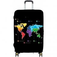 Чехол для чемодана , полиэстер, водонепроницаемый, размер XL, мультиколор Нет бренда