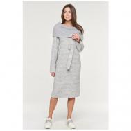 Платье-свитер , повседневное, прилегающее, макси, размер 48, серый VAY