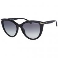 Солнцезащитные очки , бабочка, оправа: пластик, градиентные, для женщин, черный Tom Ford
