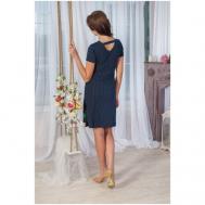 Платье , короткий рукав, размер 58, синий Lena Basco