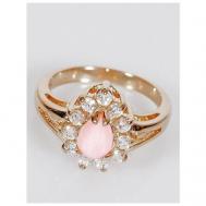 Кольцо помолвочное , фианит, коралл, размер 17, розовый Lotus Jewelry