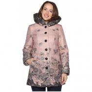 куртка  , демисезон/зима, средней длины, силуэт полуприлегающий, карманы, манжеты, утепленная, водонепроницаемая, размер 54, розовый Pit. Gakoff