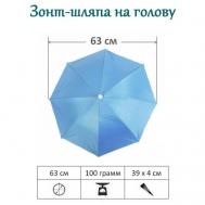 Зонт-трость механика, купол 63 см., 8 спиц, голубой Luckon