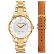 Наручные часы  Gold Edition Набор кварцевые R2453149501 + кожаный ремешок, золотой Trussardi