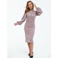 Платье-футляр , повседневное, полуприлегающее, миди, утепленное, размер 48, розовый ZONE16