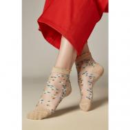 Женские носки  укороченные, размер 35/39, розовый, бежевый Mersada
