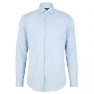 Рубашка , деловой стиль, прямой силуэт, длинный рукав, без карманов, манжеты, однотонная, размер 39, голубой Strellson