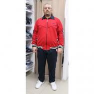 Костюм , олимпийка и брюки, силуэт свободный, карманы, размер 3XL(62-64), красный Ramon Miele