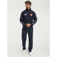 Костюм , олимпийка и брюки, силуэт прямой, карманы, размер L, синий Фокс Спорт