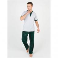 Комплект , футболка, брюки, карманы, размер 52, зеленый INSTINITY