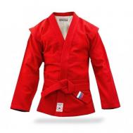 Куртка  для самбо  с поясом, размер 48, красный Крепыш Я
