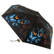 Мини-зонт , механика, 5 сложений, купол 94 см, 6 спиц, чехол в комплекте, для женщин, черный RainLab