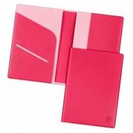 Обложка для паспорта  из экокожи с отделениями для документов (права, полис, пластиковые карты) KOP-01, красный, розовый Flexpocket