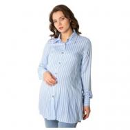 Рубашка , размер 48 (L), белый, голубой Мамуля Красотуля