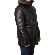 Кожаная куртка , размер 48, черный YIERMAN