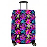 Чехол для чемодана , размер M, фиолетовый, желтый LeJoy