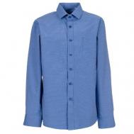 Школьная рубашка , прямой силуэт, на пуговицах, длинный рукав, размер 122-128, синий Imperator