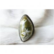 Кольцо , мельхиор, размер 19.5, зеленый 100% URAL