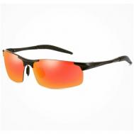 Солнцезащитные очки , прямоугольные, ударопрочные, спортивные, зеркальные, с защитой от УФ, поляризационные, устойчивые к появлению царапин, черный HOK