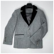 Пиджак , карманы, однобортный, размер 134, серый PlayToday