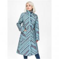 Пальто   демисезонное, силуэт полуприлегающий, средней длины, размер 170-88-96/S, голубой, розовый Artwizard