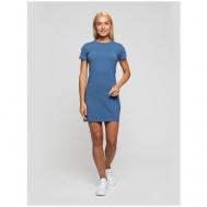 Платье-футболка , хлопок, повседневное, полуприлегающее, мини, размер 46 (M), голубой, синий Lunarable