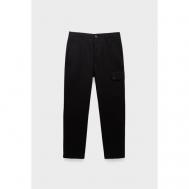 Брюки карго  2/2 twill loose utility pants зимние, повседневные, прямой силуэт, карманы, со стрелками, размер 52, черный C.P. COMPANY
