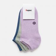 Носки  унисекс , 3 пары, укороченные, размер 40-44, розовый, зеленый Яндекс