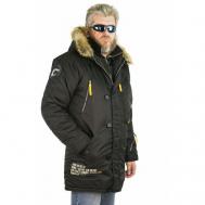 куртка  зимняя, размер 5XL, черный Apolloget