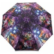 Зонт , автомат, 3 сложения, купол 91 см., 8 спиц, чехол в комплекте, для женщин, фиолетовый PLANET
