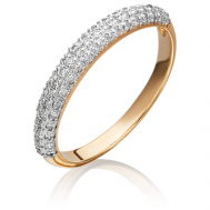 Кольцо PLATINA, красное золото, 585 проба, бриллиант, размер 16.5, бесцветный PLATINA Jewelry