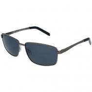 Солнцезащитные очки , прямоугольные, оправа: металл, поляризационные, с защитой от УФ, серый Invu