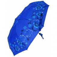 Зонт , полуавтомат, 3 сложения, купол 100 см., 10 спиц, система «антиветер», чехол в комплекте, для женщин, голубой Lantana Umbrella
