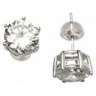 Серьги , бижутерный сплав, кристалл, серебряный WowMan Jewelry