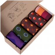 Мужские носки , 5 пар, классические, подарочная упаковка, размер 27 (41-43), мультиколор Нева-Сокс