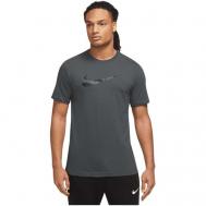 Беговая футболка , силуэт полуприлегающий, размер S, серый Nike