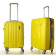 Комплект чемоданов , ABS-пластик, размер M, желтый Feybaul