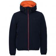 куртка , демисезон/зима, силуэт прямой, карманы, капюшон, размер 56, синий Aeronautica Militare