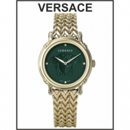 Наручные часы  Женские наручные часы  золотые стальные кварцевые оригинальные, золотой Versace