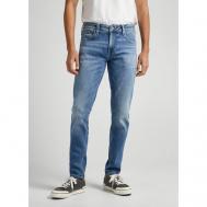 Джинсы скинни , прилегающий силуэт, низкая посадка, стрейч, размер 29/32, голубой Pepe Jeans