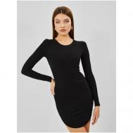 Платье-лапша , прилегающее, мини, размер 46, черный UNIQUE Style