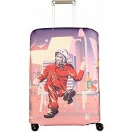 Чехол для чемодана , размер M/L, розовый, мультиколор ROUTEMARK