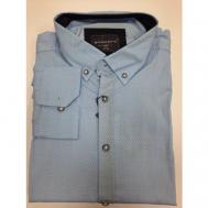 Рубашка , размер 5XL(66), голубой BARCOTTI