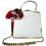 Сумка  клатч , золотой, белый Fashion bag