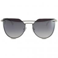 Солнцезащитные очки , панто, оправа: металл, с защитой от УФ, зеркальные, для женщин, серый Furlux