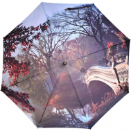 Зонт-трость , полуавтомат, купол 104 см., 8 спиц, для женщин, бордовый Zest