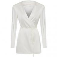 Платье , вискоза, повседневное, полуприлегающее, мини, размер XS/M, белый OBSESSION SILK