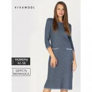 Платье , в спортивном стиле, размер 54, серый Vivawool